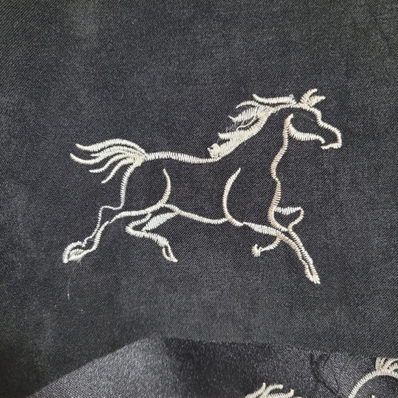 Equestrian 3 sq/yard fabric scrap faux suede stretchy black embroidered material - Picture 4 of 4